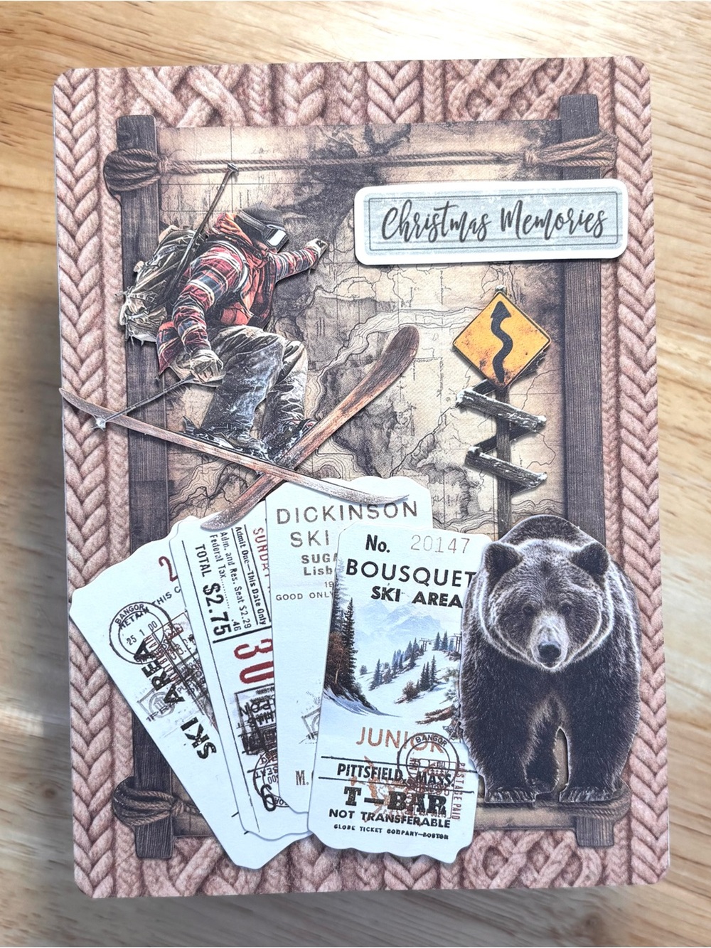 Handmade Ski Adventure Christmas Greeting Card